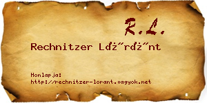 Rechnitzer Lóránt névjegykártya